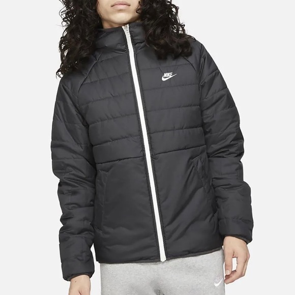 Nike Men's SW Therma-FIT Legacy Black Hooded Reversible Jacket - Picture 3 of 9